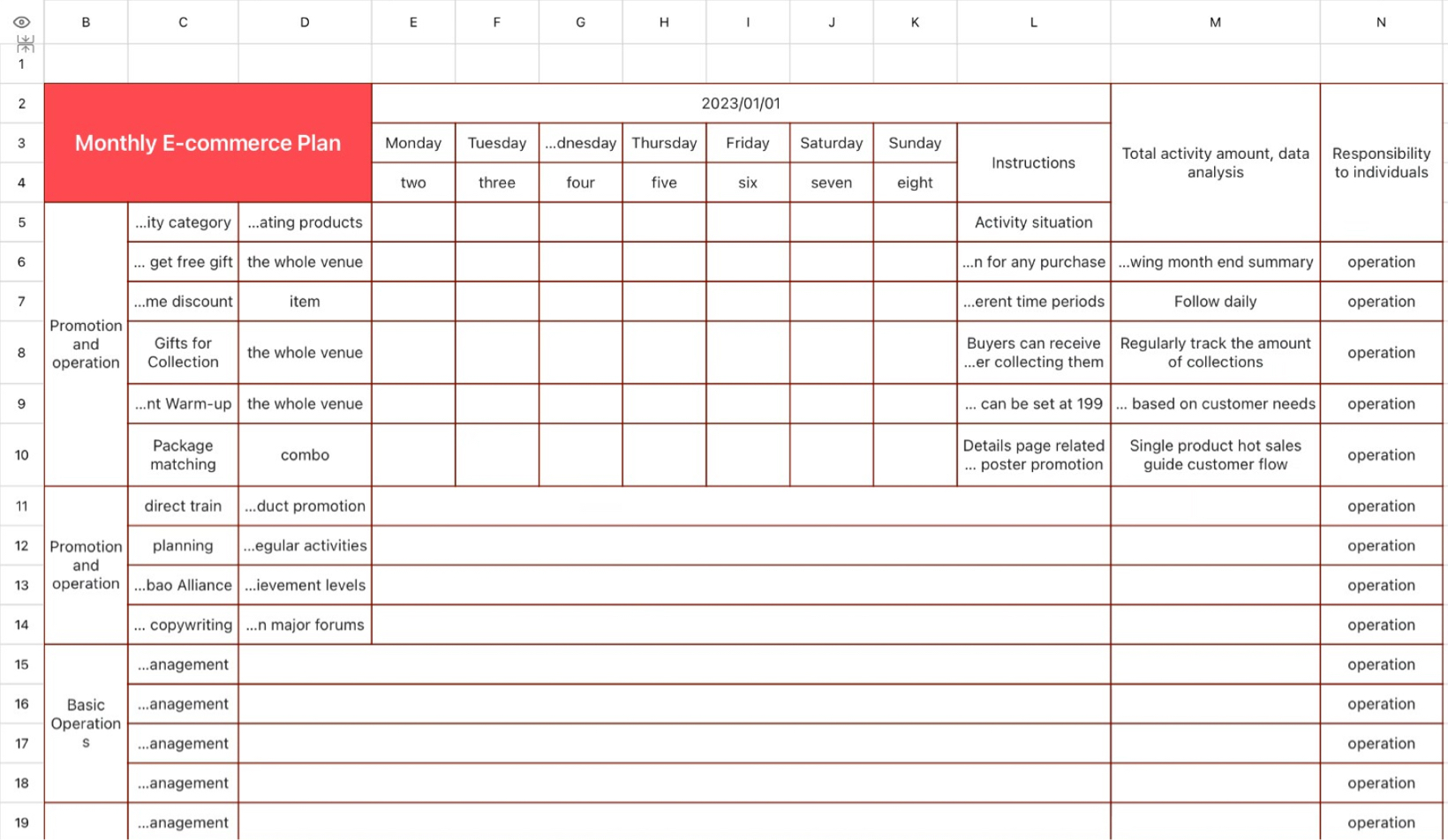 Monthly E-commerce Plan